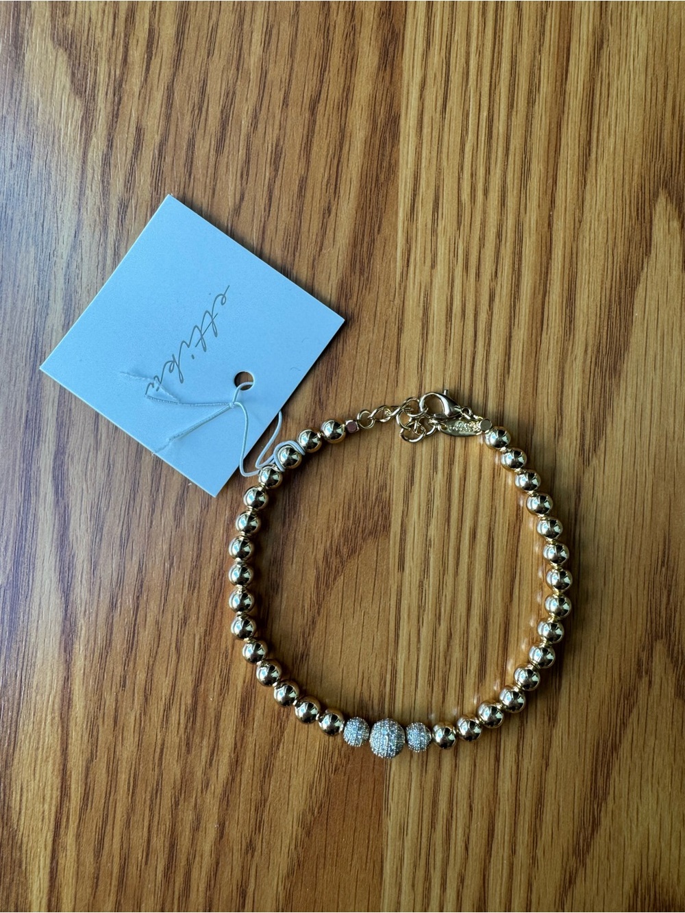 Ettika Gold Beaded Anklet with Pave Accent Beads